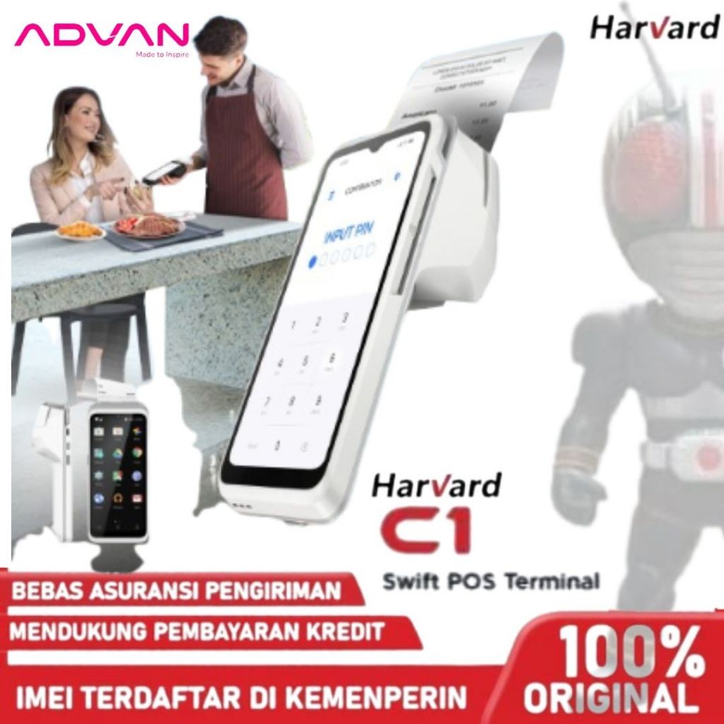 

ADVAN Printer Smart Mobile Harvard C1 Mobile POS printer Mesin Kasir OS Android 2+32GB 4G LTE