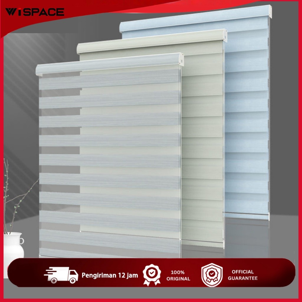 Roller Blind Zebra Tirai Zebra Roller Blind Jendela Blackout Blind 2 Layer Blokir Cahaya 100% Tirai 