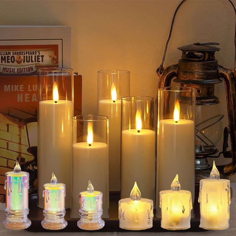 Lampu Lilin Ayunan Elektronik / Aesthetic Candle Smokeless / Tidur Hiasan Kamar BESAR Baterai Elektr