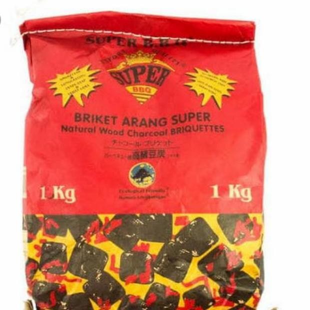 Briket arang super bbq 1 kg/Wen's arang briket