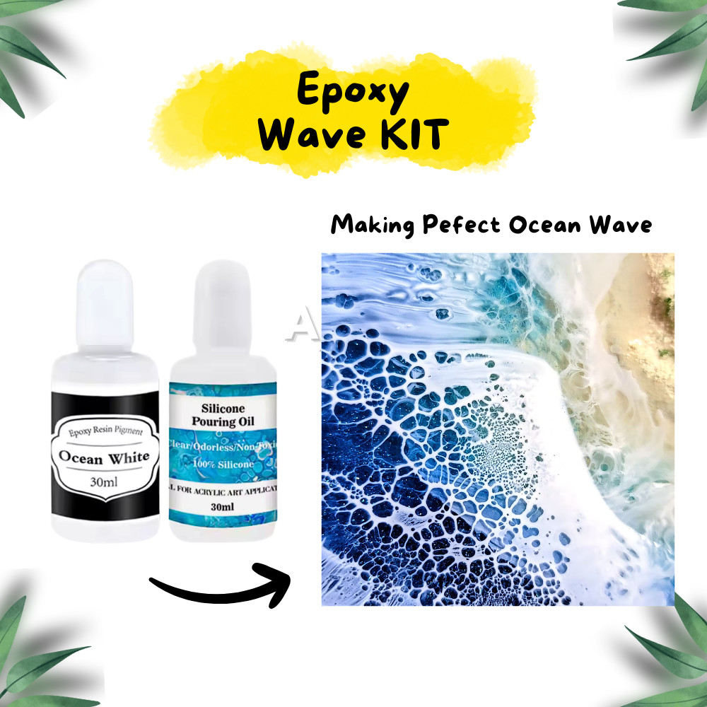 

Epoxy Waves Kit / Ombak Resin / Silicone Pouring Oil Kit With Pigment Paste Dramatic Cell Activator for Acrylic Paint Colorant for DIY Art Resin Crafts