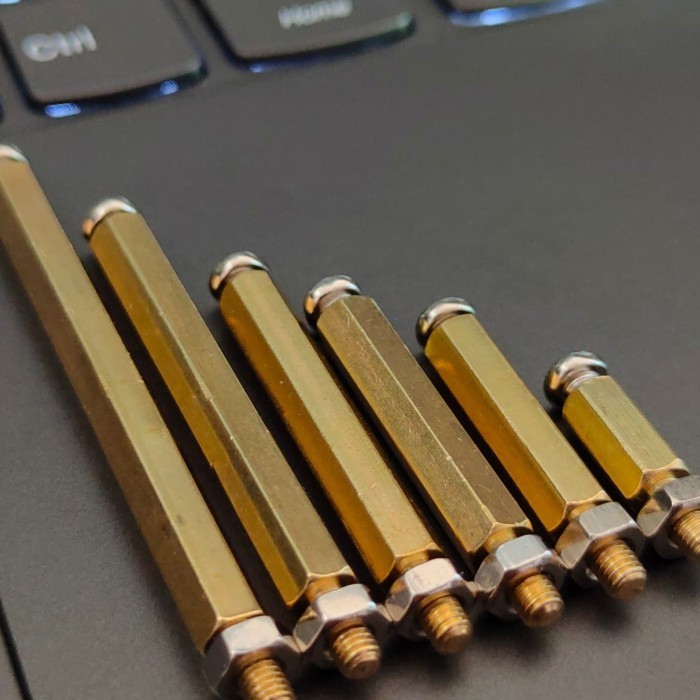 Metal Spacer M3 Kuningan Brass Speser 3mm dudukan PCB 5 10 20 30 40 50mm mm