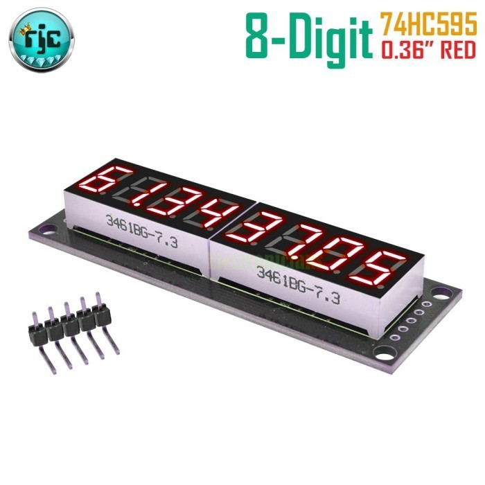 Module Seven Segment 8-Digit 0.36" TM1637 LED 7-Segment Display RGBYW