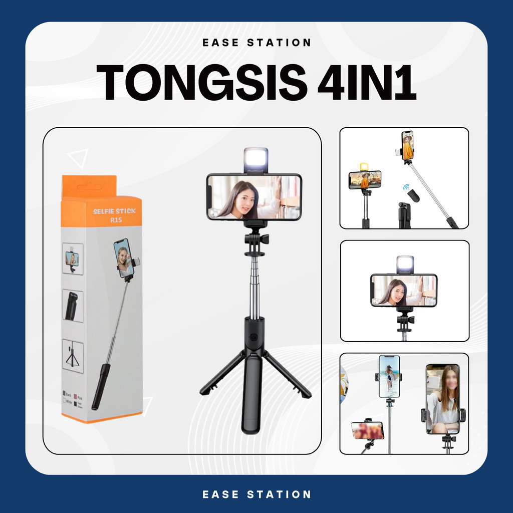 TONGSIS TRIPOD COMBO 4IN1 3IN1 – WIRELESS BLUETOOTH SELFIE VLOG TIKTOK YOUTUBE LIVE FOR HP SMARTPHON