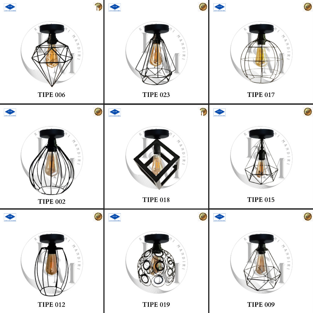 Kap lampu hias tempel ke plafon