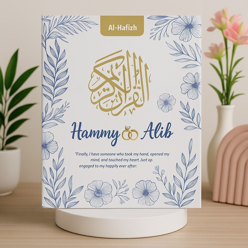 

Al-Quran Custom Nama Dan Foto Ukuran A5 Terjemah Latin Perkata NonTerjemah Qur'an Hardcover