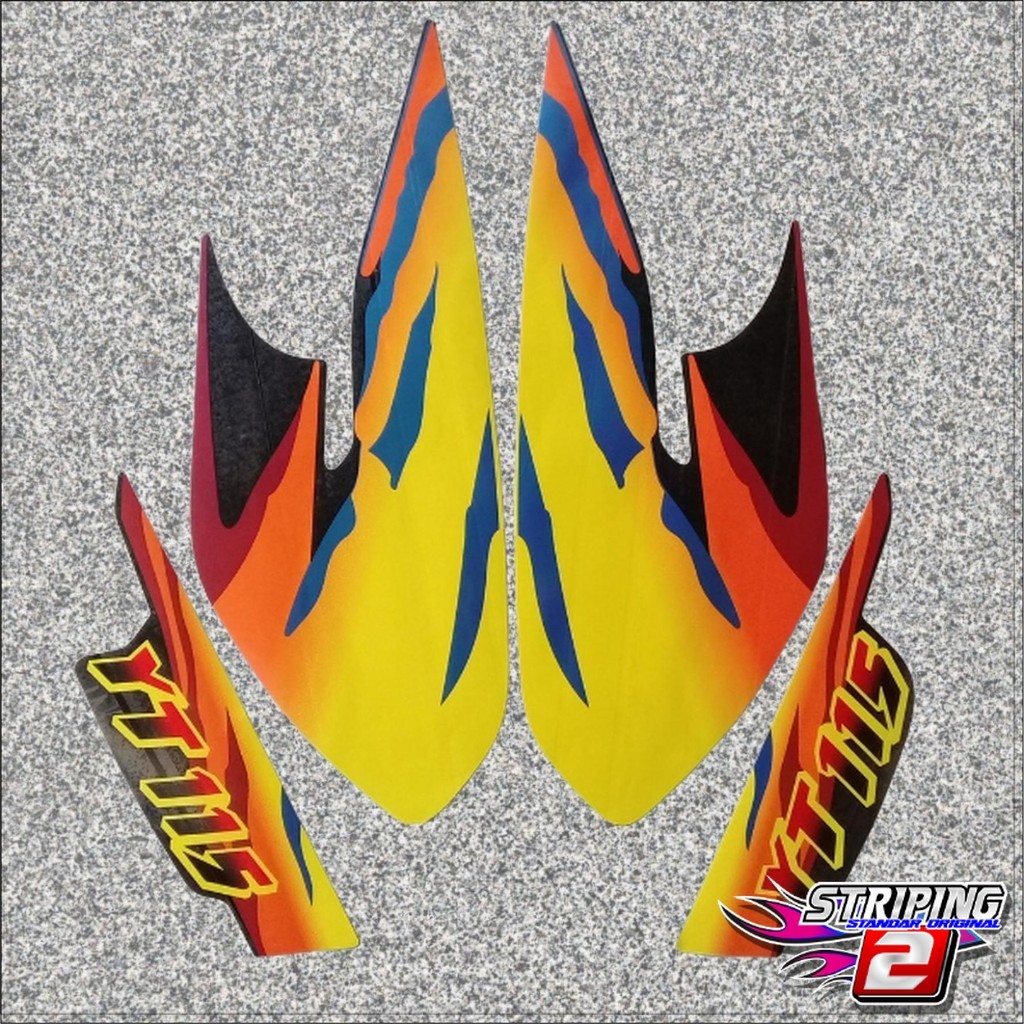 Stiker stripping striping decal graphic Yamaha trail YT115 YT 115 model original ori orange kuning