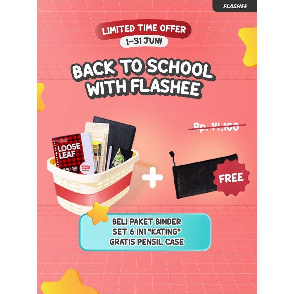 

Verivibe Paket Binder Kating 6 IN 1 Paket Binder lengkap 1 Set Beserta Loose leaf Dan Alat Tulis