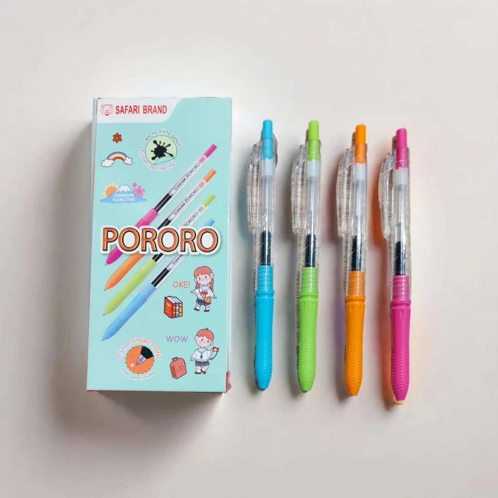 

SBY | 12PC PULPEN GEL CETEK KLIK SAFARI PORORO SF-800C | PEN CETEKAN SAFARI BRAND ( MIRIP ZEBRA KORORO )