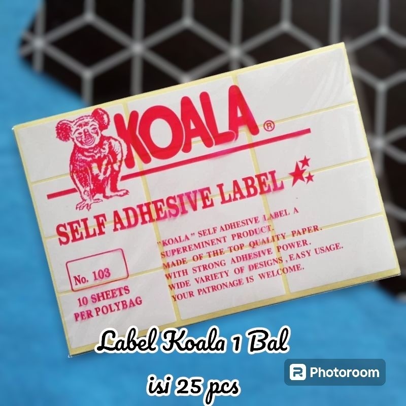 

Label Koala no. 103 1 Bal (1 pak isi 25 pcs)