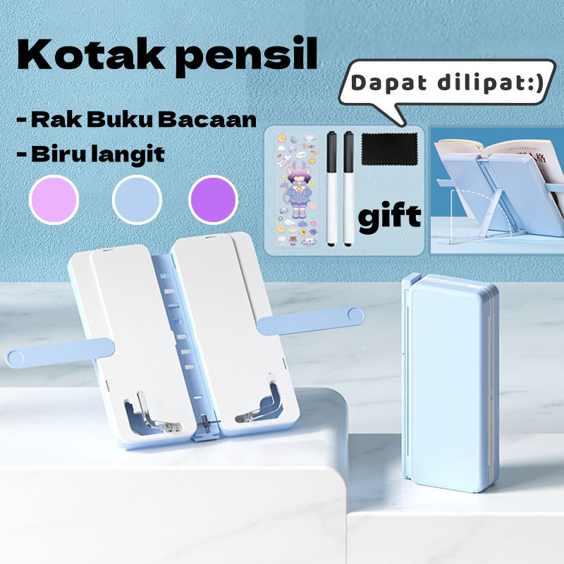 

Kotak Pensil 2 in 1 Papan Kotak Pensil Lipat Tempat Pensil Multifungsi Dengan Papan Tulis Dan Tatakan Buku