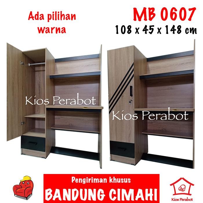 Meja belajar & rak buku & lemari pakaian gantung Romaro