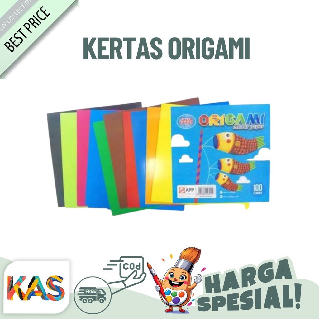 

Kertas Origami Kertas Lipat Sinar Dunia Origami 20x20 isi 50 Lembar Warna Polos 1 Sisi - Set