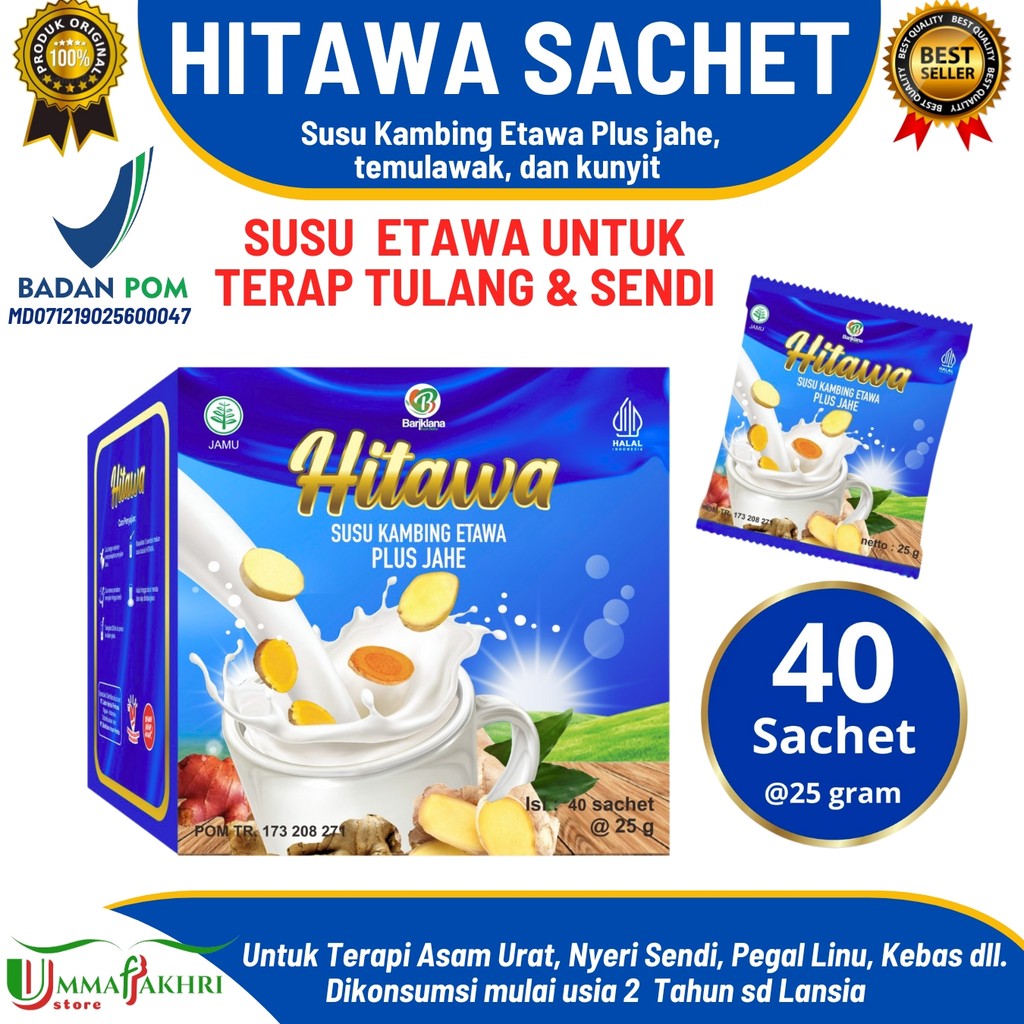 

HITAWA SACHET - Susu Etawa Untuk Terapi Tulang dan Sendi Netto 1KG isi 40 Pcs