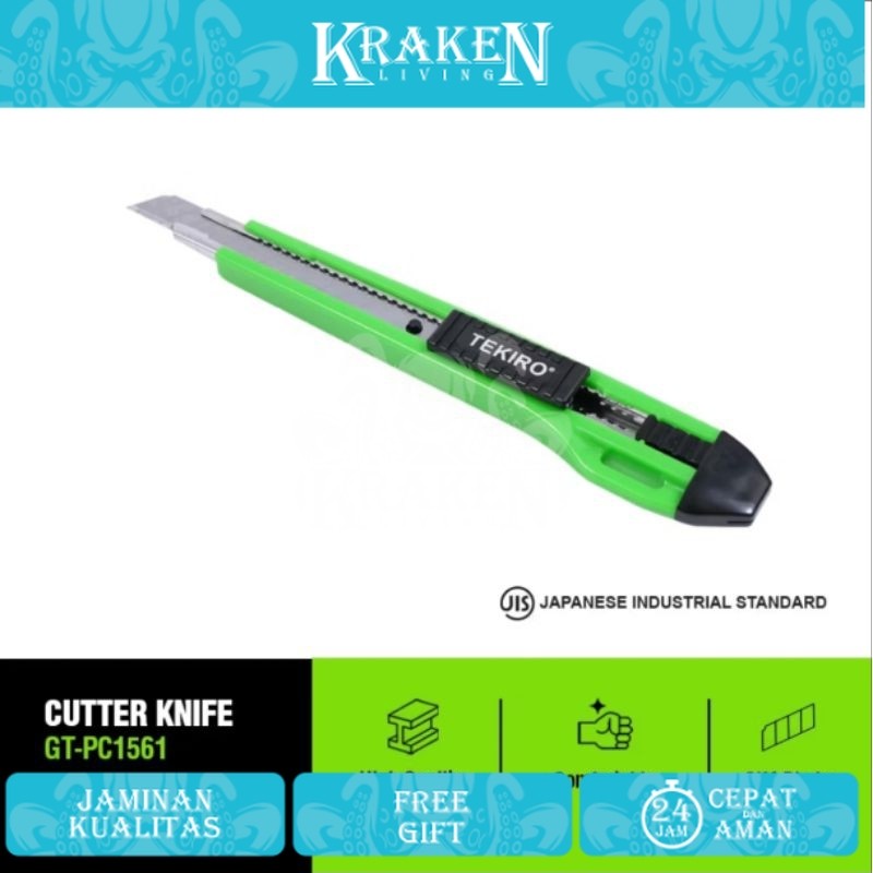 

TEKIRO (GT-PC1561) pisau cutter KECIL 9MM cutter knife small 9 mm kater cuter ORIGINAL 【KRAKEN LIVING】
