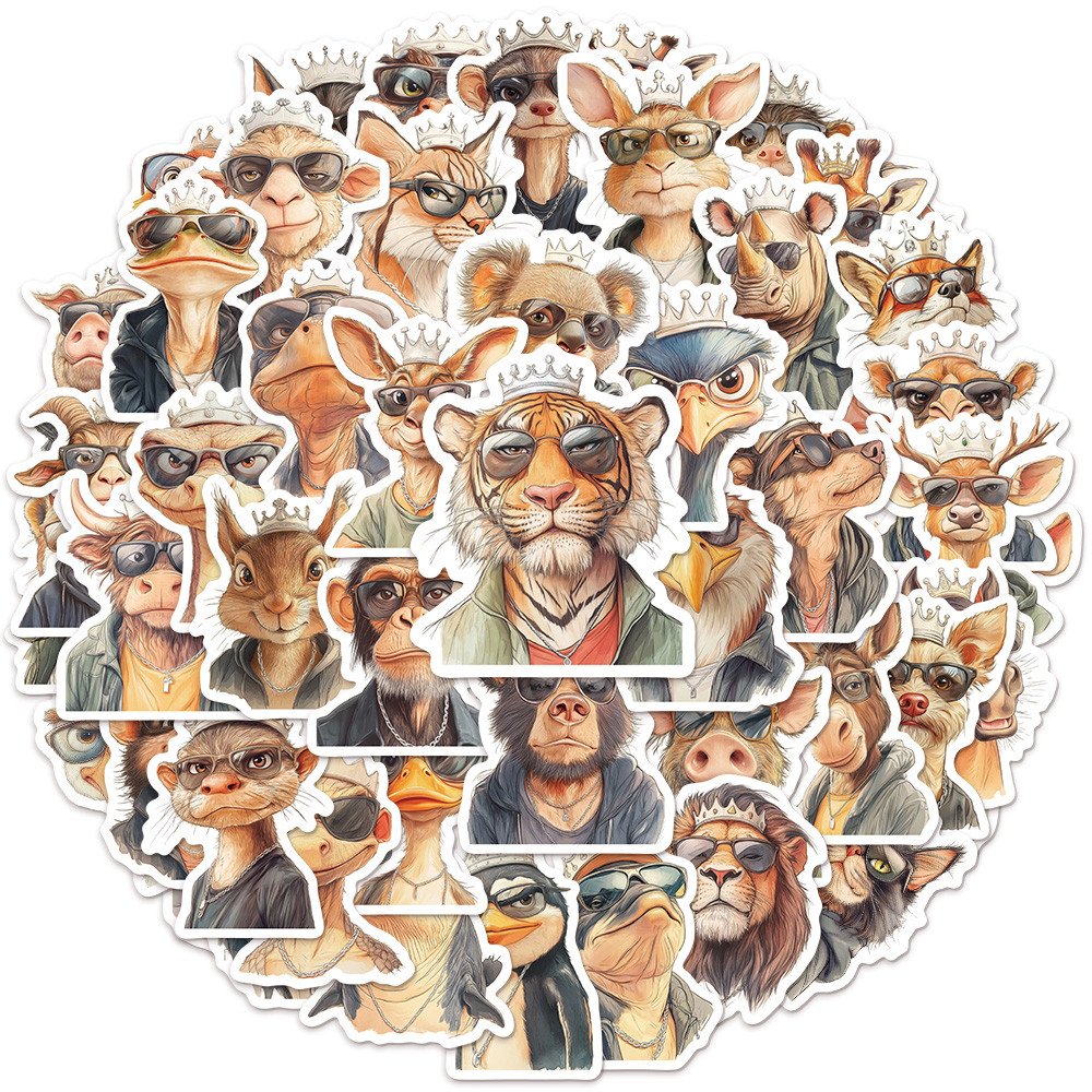 

50PCS Cool King Animal Graffiti Stickers Handcart DIY Luggage Skateboarding Motorcycle Waterproof Stickers