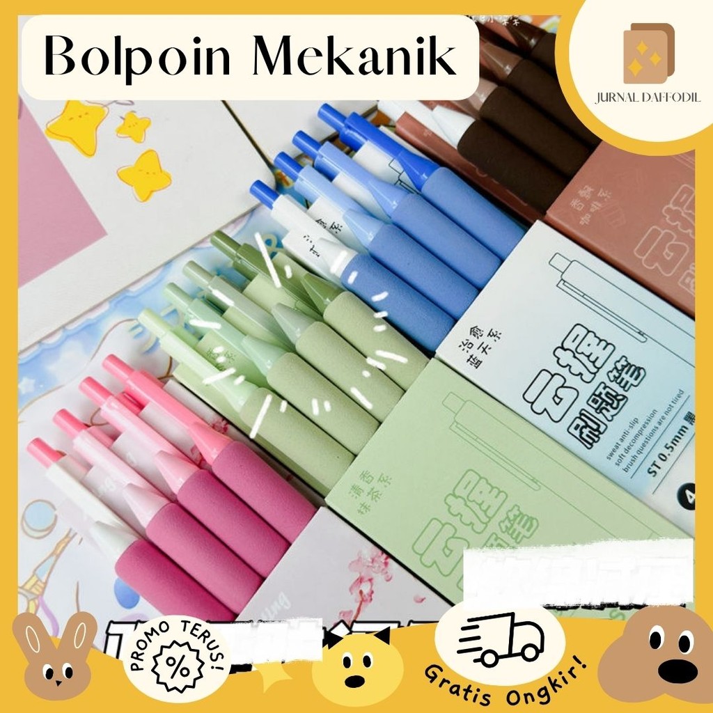 

Jurnal Daffodil - [4 Pcs] Pen Gel Set Pulpen Mekanik 0.5 mm Matte Satu Set | Ballpoint Mekanik 4 Pcs Tekan Gel Pena Pena Alat Tulis Kantor