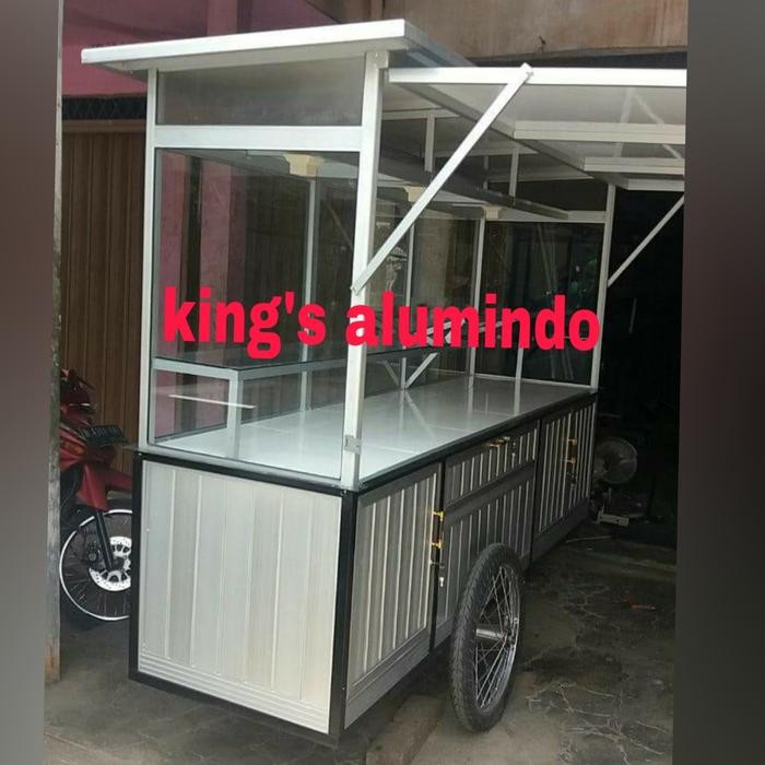 gerobak martabak / gerobak / gerobak gorengan / kue/gerobak aluminium