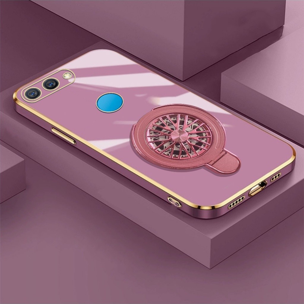 Case Oppo F9 A12 A7 A5s Ring Magnetik Gyroscope Mewah