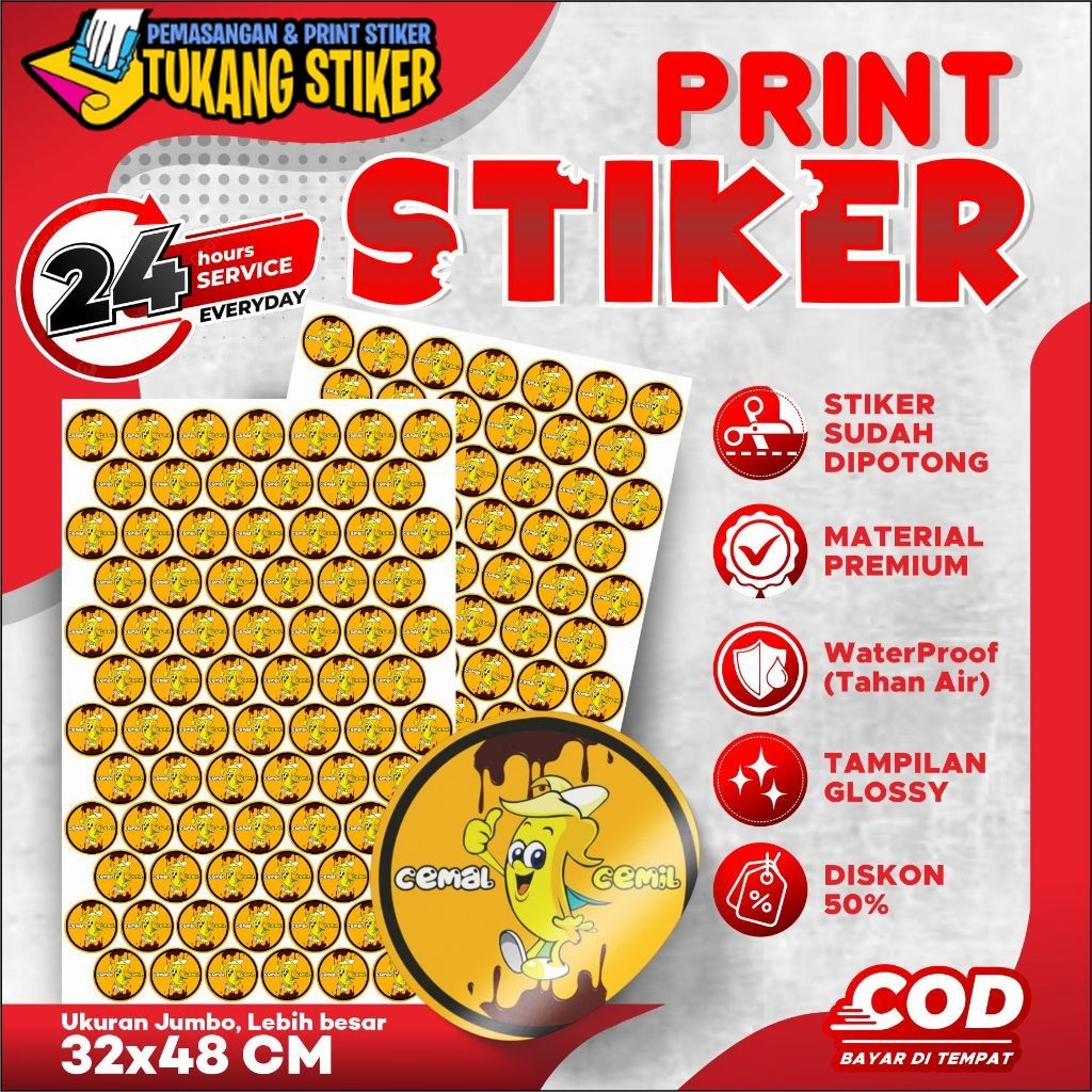 

Cetak Stiker Chromo / Cetak Stiker Label Kemasan Makanan Minuman - Termurah Gratis Logo