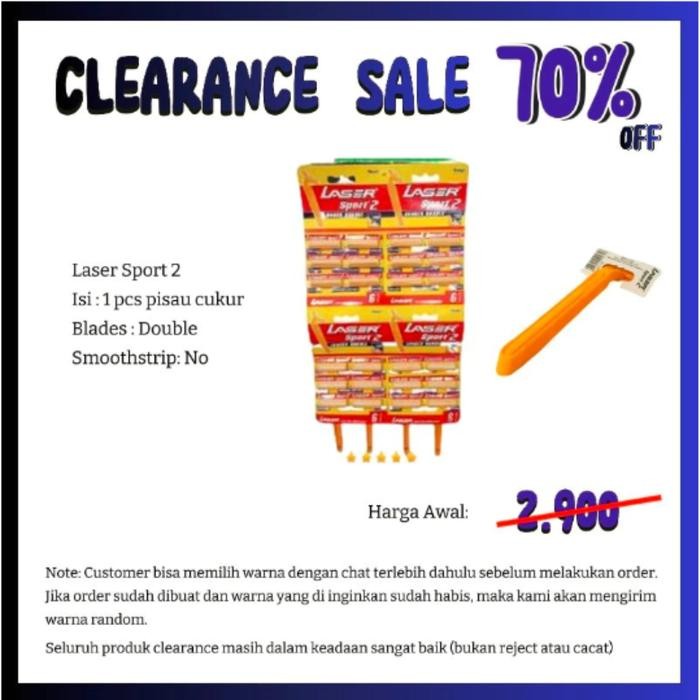 [CUCI GUDANG DISKON 90%] PISAU CUKUR LASER SPORT 2 CLASSIC GILETTE Razor Kumis Jenggot