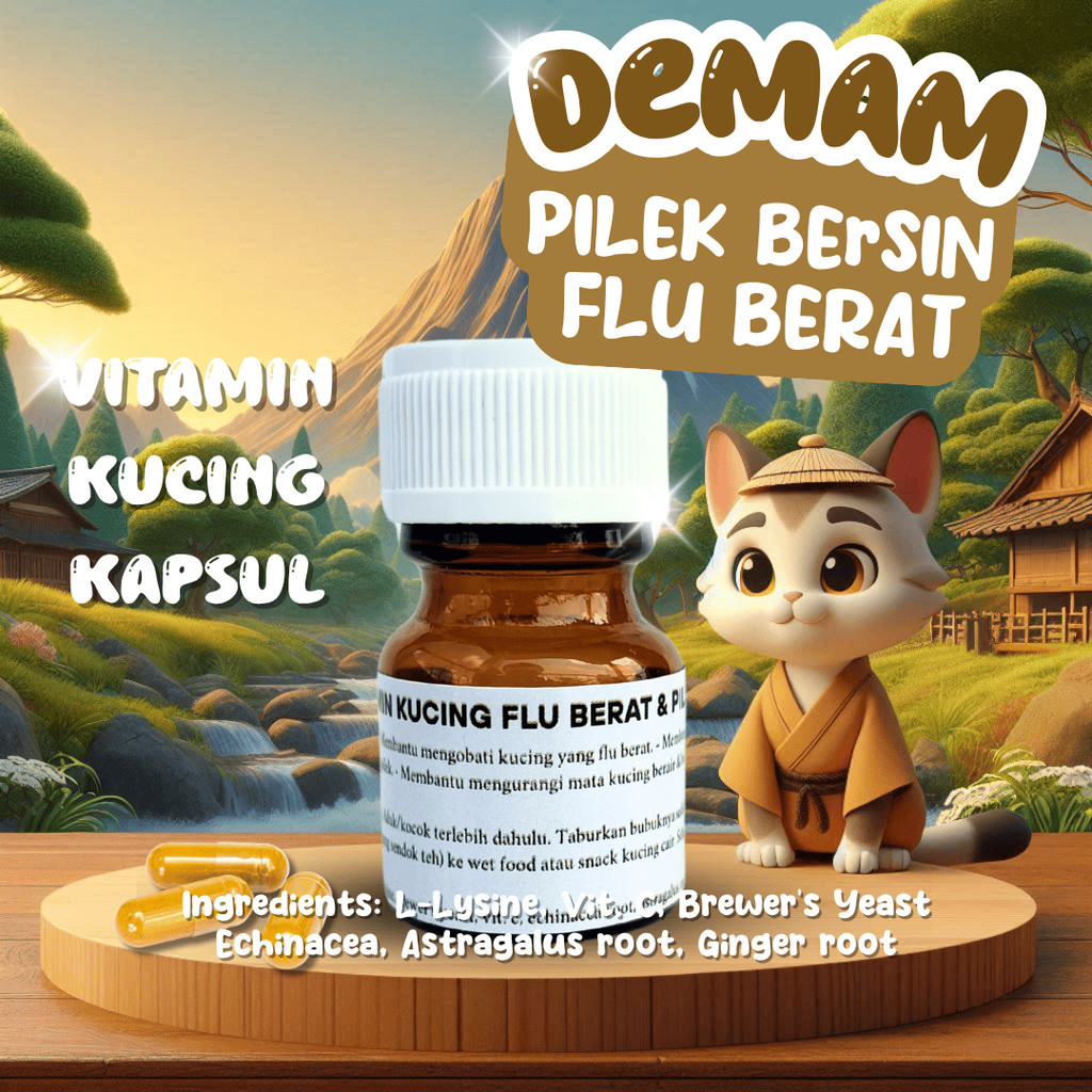 VITAMIN KUCING FLU BERAT & PILEK OBAT FLU BERAT KUCING AMPUH OBAT FLU BATUK PILEK KUCING AMPUHA