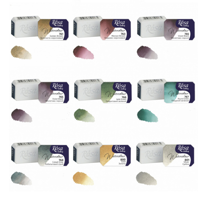 

ROSA's New 10-color Precipitation Watercolor 2.5ML/color Solid Master Watercolor Pigment Student Artist Painting Supplies