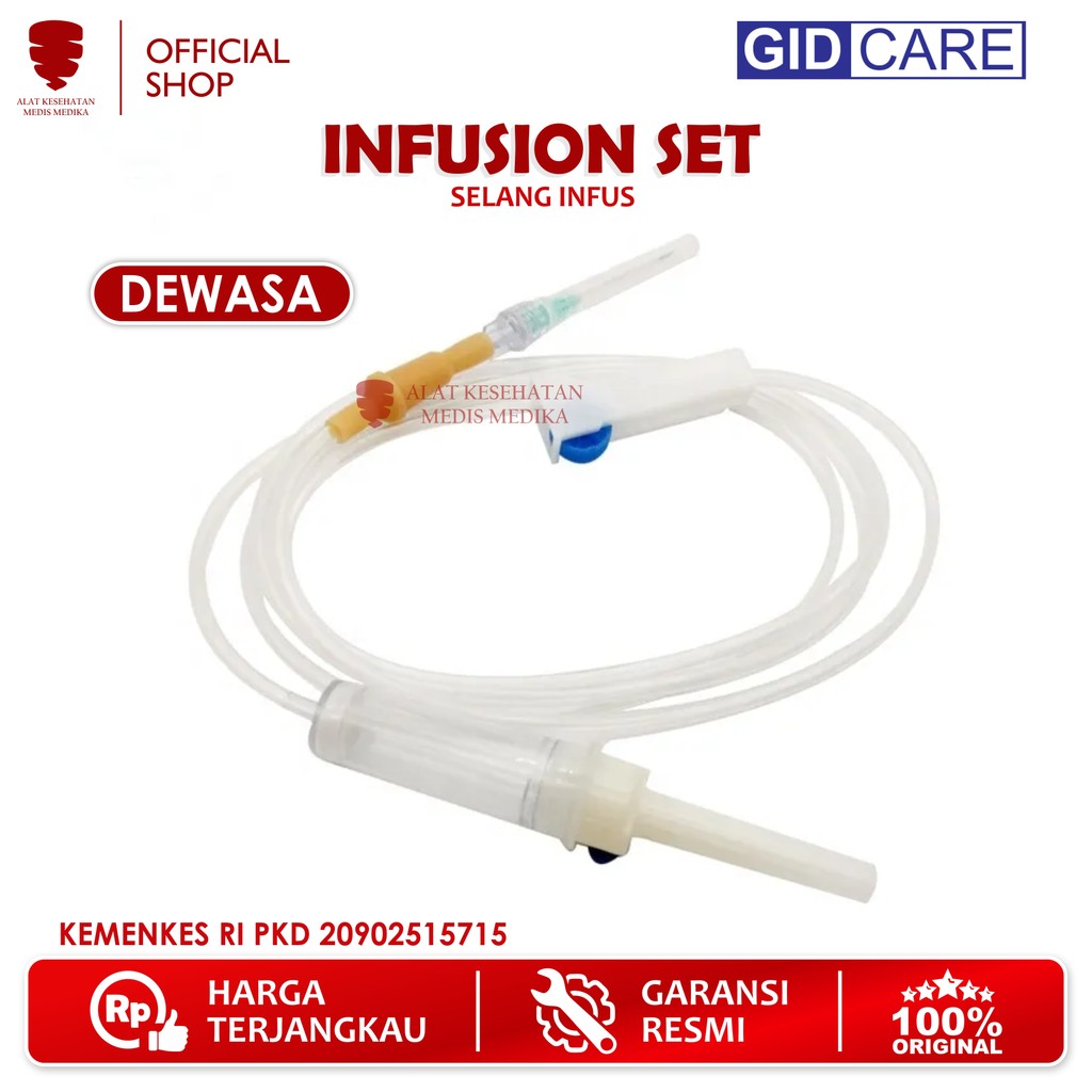 Infusion Set Adult GID Care Alat Selang Infus Set Dewasa Infuset Medis
