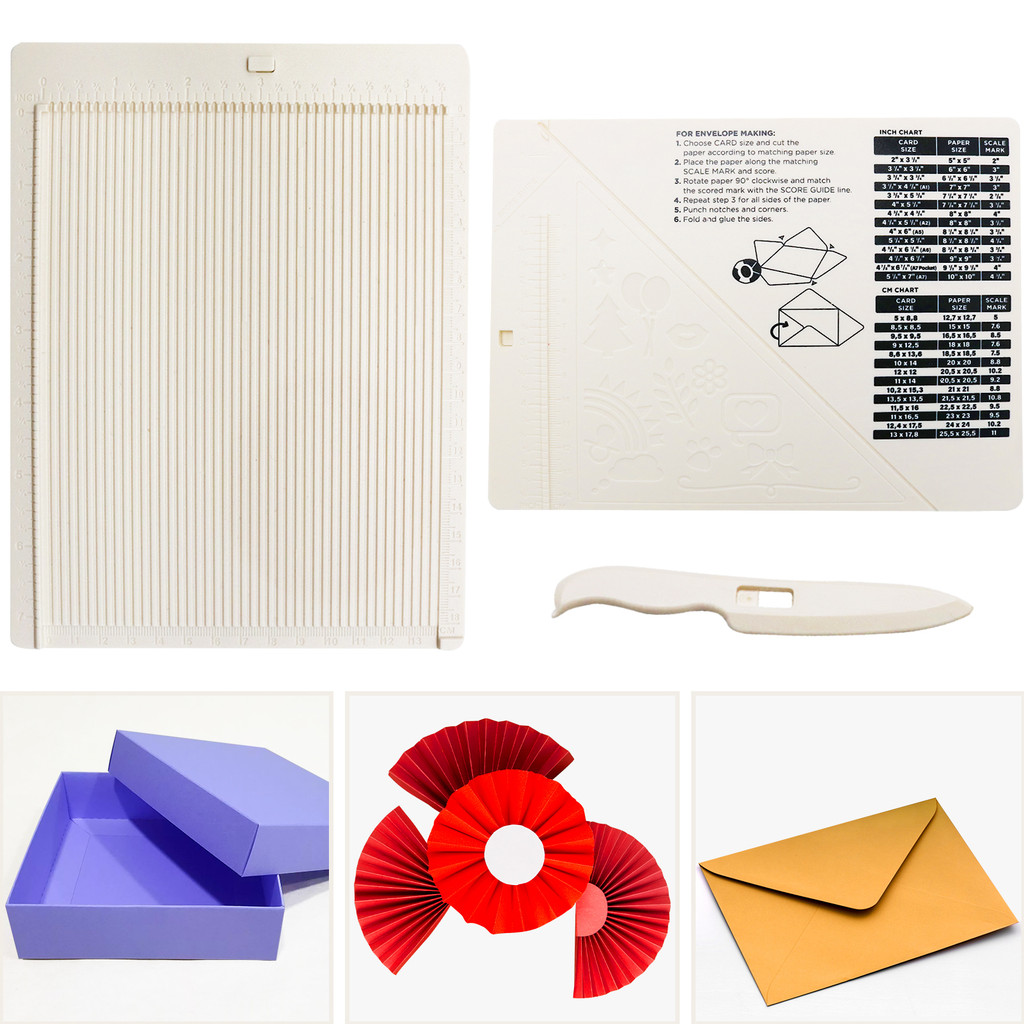

Scoring Board Mini Envelop Making Kit Maker Cutter Board Stylus Tool Corner puncher rounder Tab Planner Puncher Craft Paper Cutt