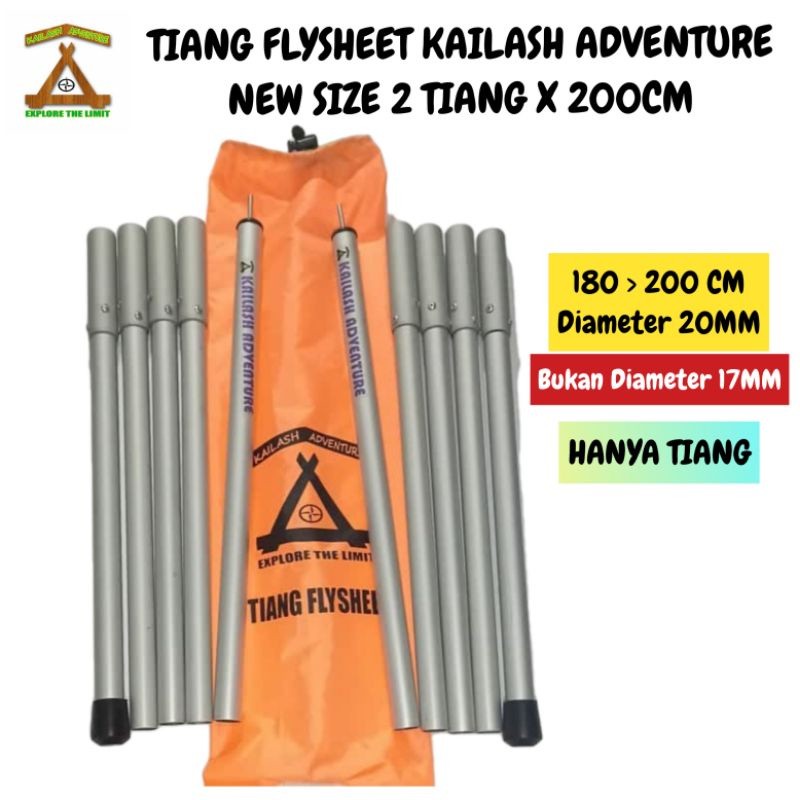 Tiang Flysheet Aluminium Kailash Adventure (Hanya Tiang)
