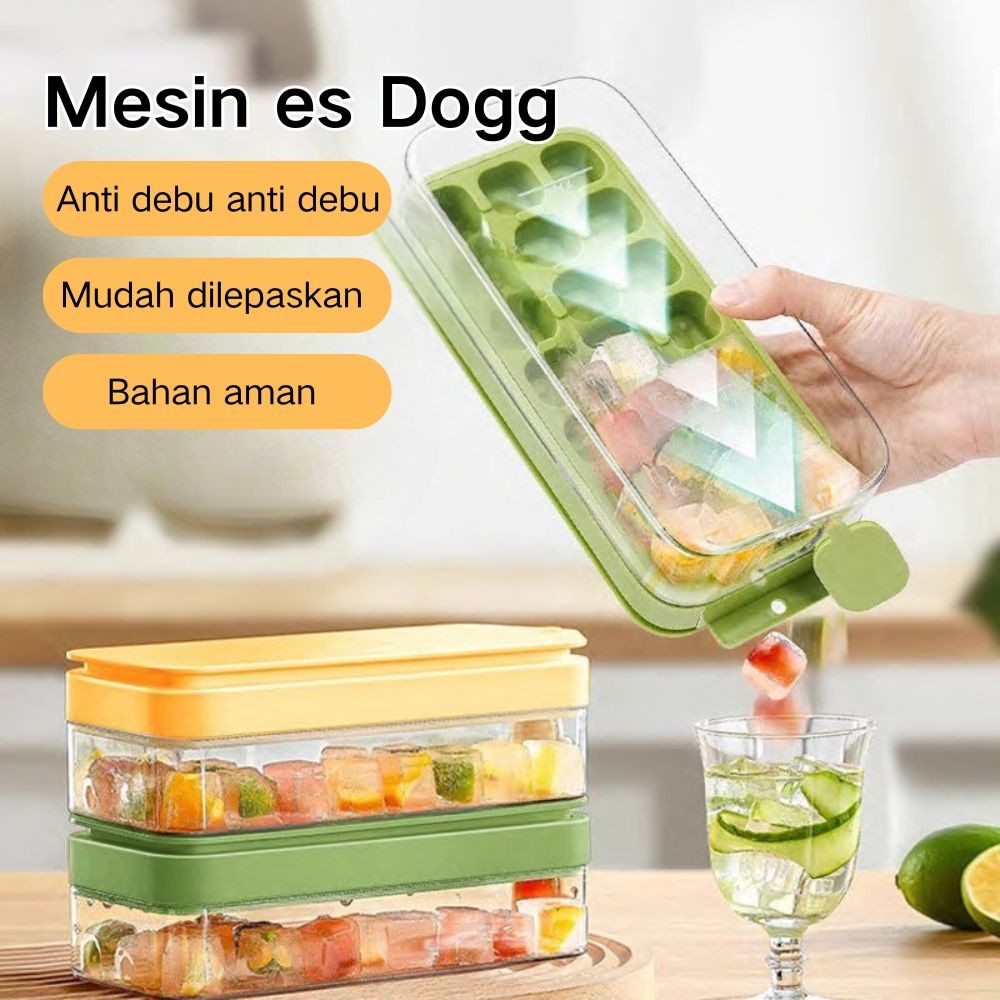 Es Batu 21 Tray Press Grid 1 Dengan Tutup /Ice Cube Tray /Kotak Ice Cube