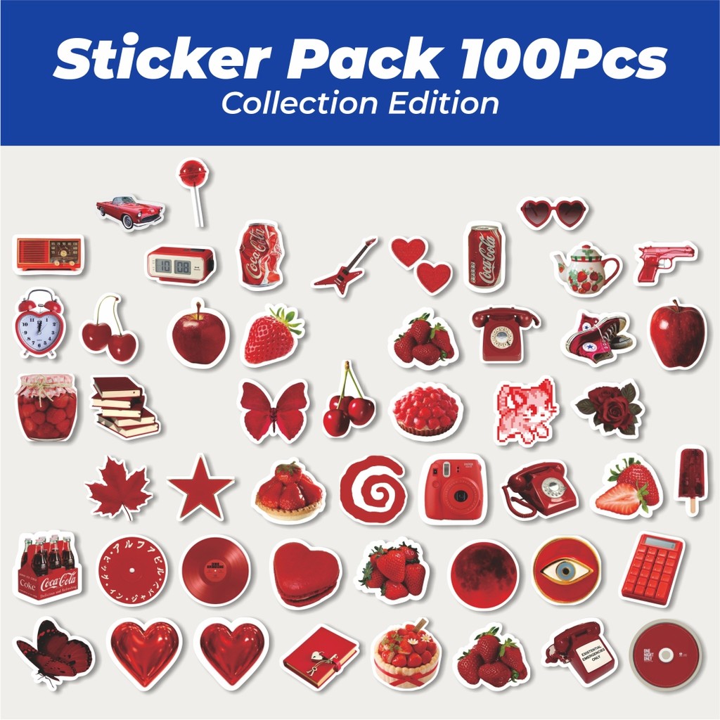 

Hot Stiker INS Style Red Lucu Anti Air Stikers Berperekat Waterproof Sticker Decal Buat Motor Helm Buku Journal Koper Casing HP Laptop Botol Minum