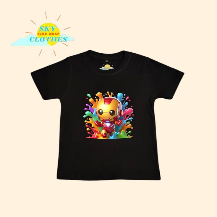 Kaos Anak Iron Man Kaos Iron Man Tshirt Marvel Iron Man - 1-2 tahun, Hitam