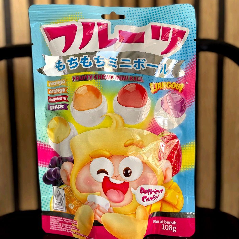 

[LIANGGUI] FRUITY CHEWY MINI BALL, PERMEN LUNAK ANEKA RASA BUAH JERUK, STROBERI, ANGGUR, MANGGA, CANDY FLAVORS MANGO, ORANGE, STRAWBERRY,GRAPE, CEMILAN, MANIS, ASEM