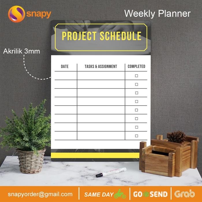 

Weekly Planner Akrilik | Wall Planner Dinding | Schedule Board - 40x60cm, MOTIF 01