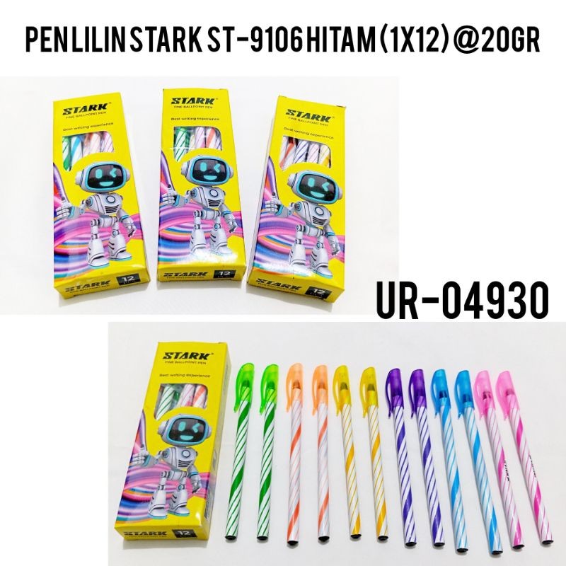 

12 PCS - PULPEN ULIR / PEN LILIN STARK 1 PAK / BOLPOIN HITAM MURAH / PULPEN MURAH