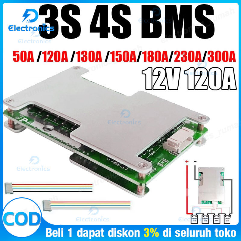 BMS 4S 100A 12V lifepo4 3.2V COMMON PORT BMS 120A