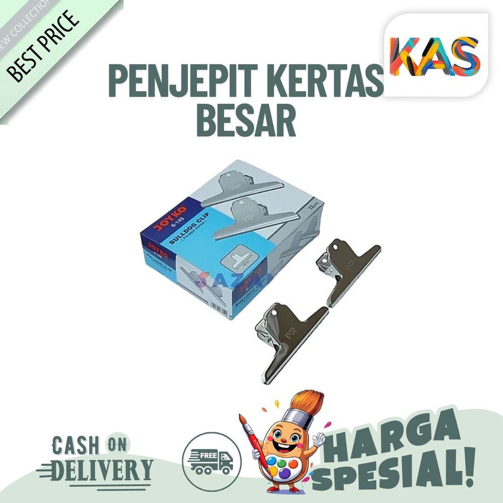 

Bulldog Clip Joyko 6 145 Penjepit Kertas Besar Tebal 14,5 cm - Satuan