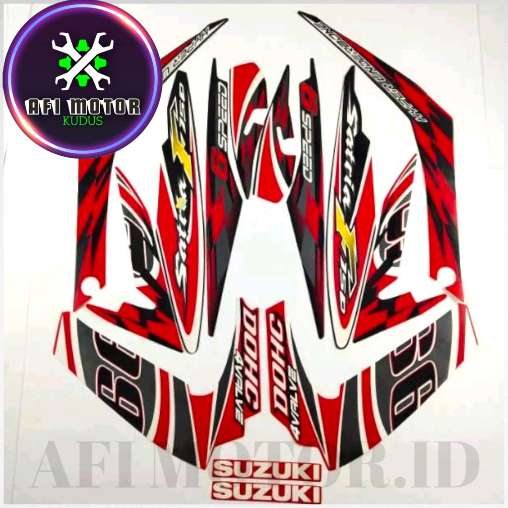Striping Stiker Polet suzuki Satria Fu f 150 2012 Barong Merah List Body Full Set Standar Premium Te