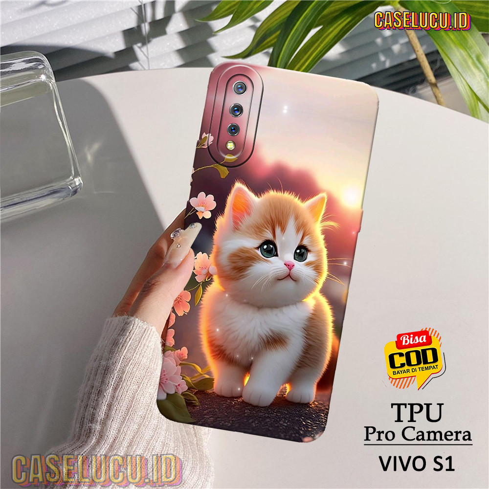 Casing Hp Vivo S1 Terbaru - Fashion Case Kucing - Case Vivo S1 - Soft Case Hp Vivo S1 - Kesing Hp - 