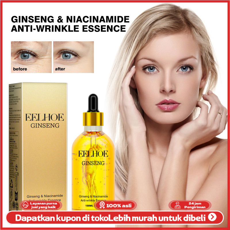 

EELHOE Esensi Wajah Ginseng 100ml Melembapkan Menghidrasi Melembutkan Menyerap Menyegarkan Esensi Melembapkan Wajah Anti-Kerut Mengencangkan Kulit /Tersedia