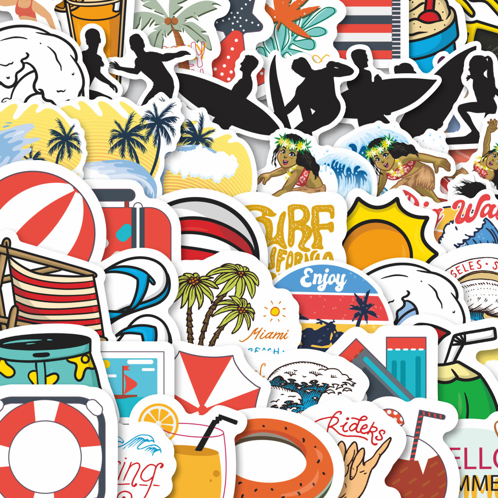 

Stiker Cutting Pack Stiker Hawaii Surfing Tropical Isi 100Pcs Series Aesthetic Lucu Keren Untuk Koper Bahan Vynil