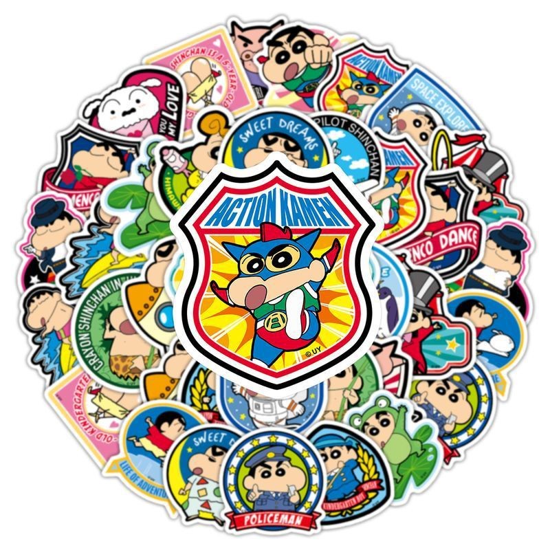 

50 Pcs Sticker Crayon Shin-Chan Adventure Vinyl Waterproof untuk Tempelan Laptop Tumbler HP Koper DIY