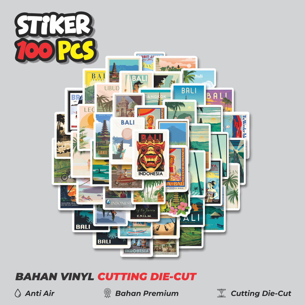 

Terbaru! 50 pcs Stiker Poster Bali Style Travel Dekorasi Lucu Kreatif untuk Notebook, Skateboard, HP