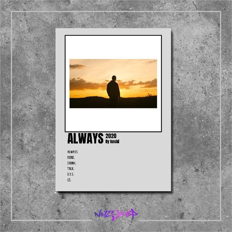 Poster Kayu Notsleep Poster Dinding  kayu Cover Album Musik Poster Always by keshi wall decor notsle