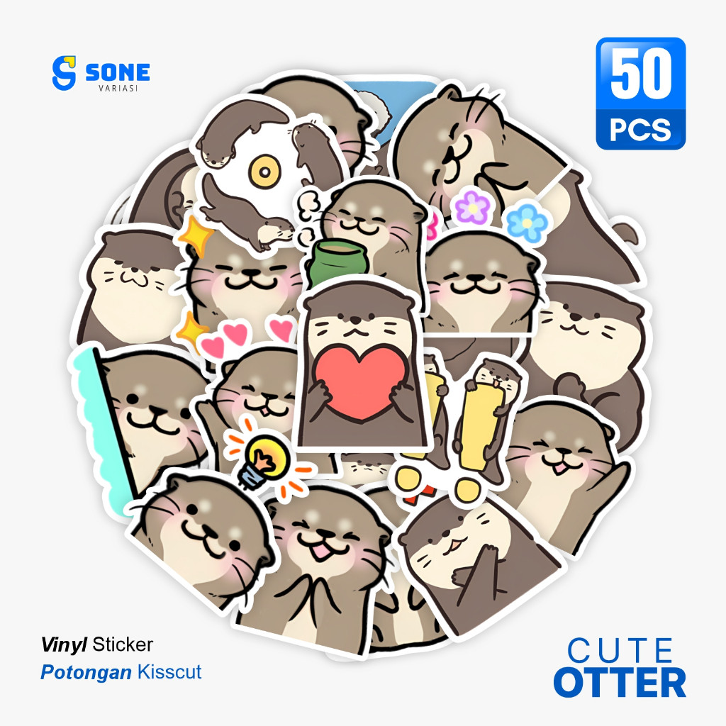 

Sticker Pack OTTER / Sticker Kartun Anak Paper Vinyl Waterproof Glossy Dekorasi Buku Jurnal