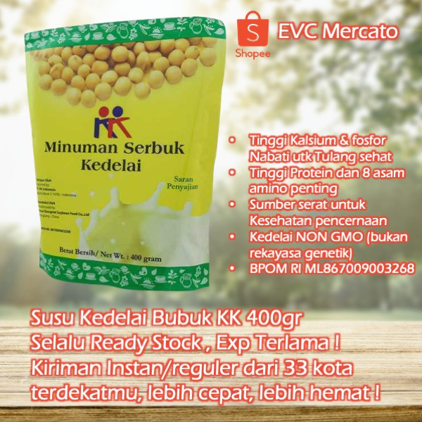 

Susu Kedelai Bubuk KK Minuman Serbuk Kedelai Soya Bean non GMO 1 pack 400gram