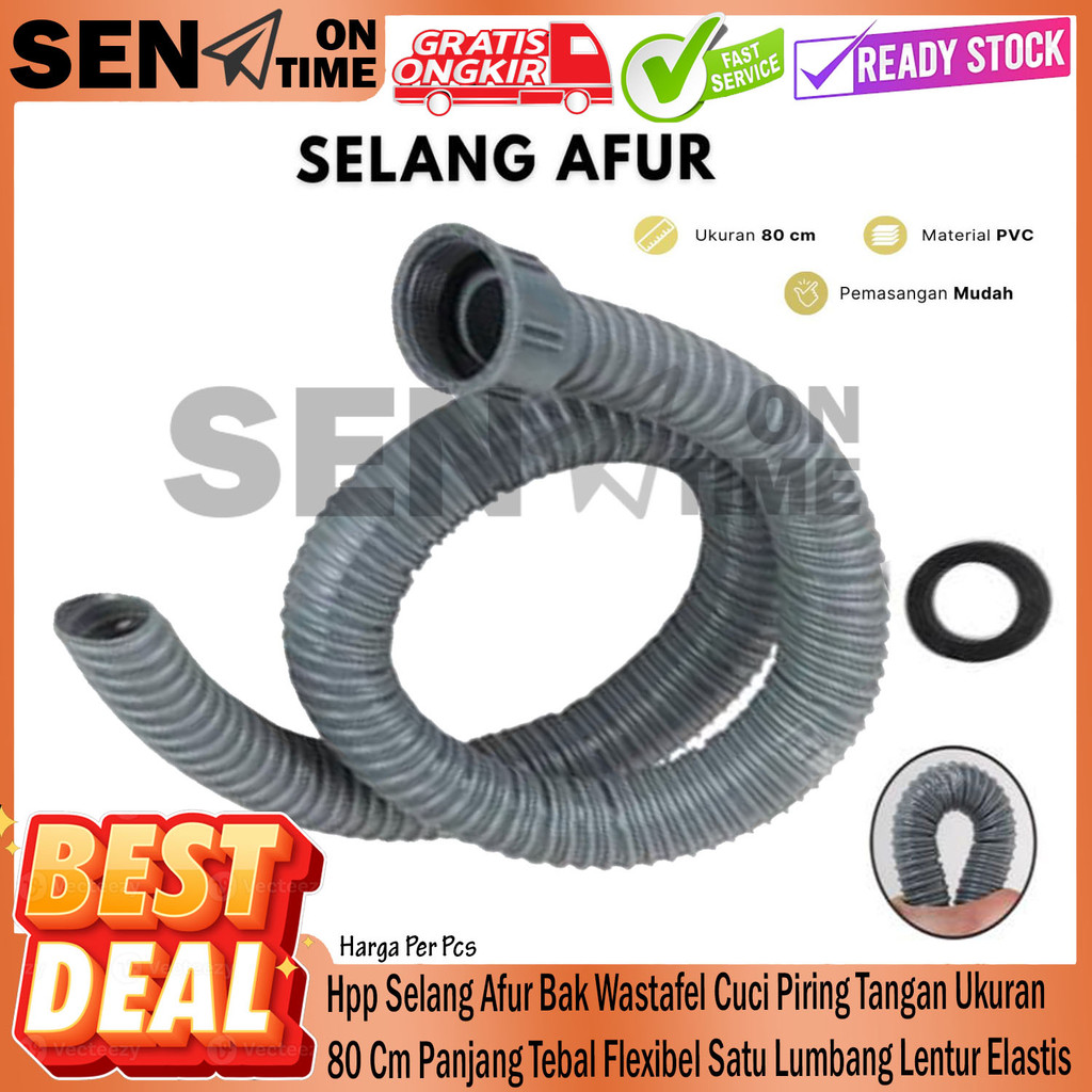 Hpp Selang Bak Cuci Piring Tangan Fleksibel 80 Cm Pembuangan Sink Afur Wastafel Panjang Tebal Flexib