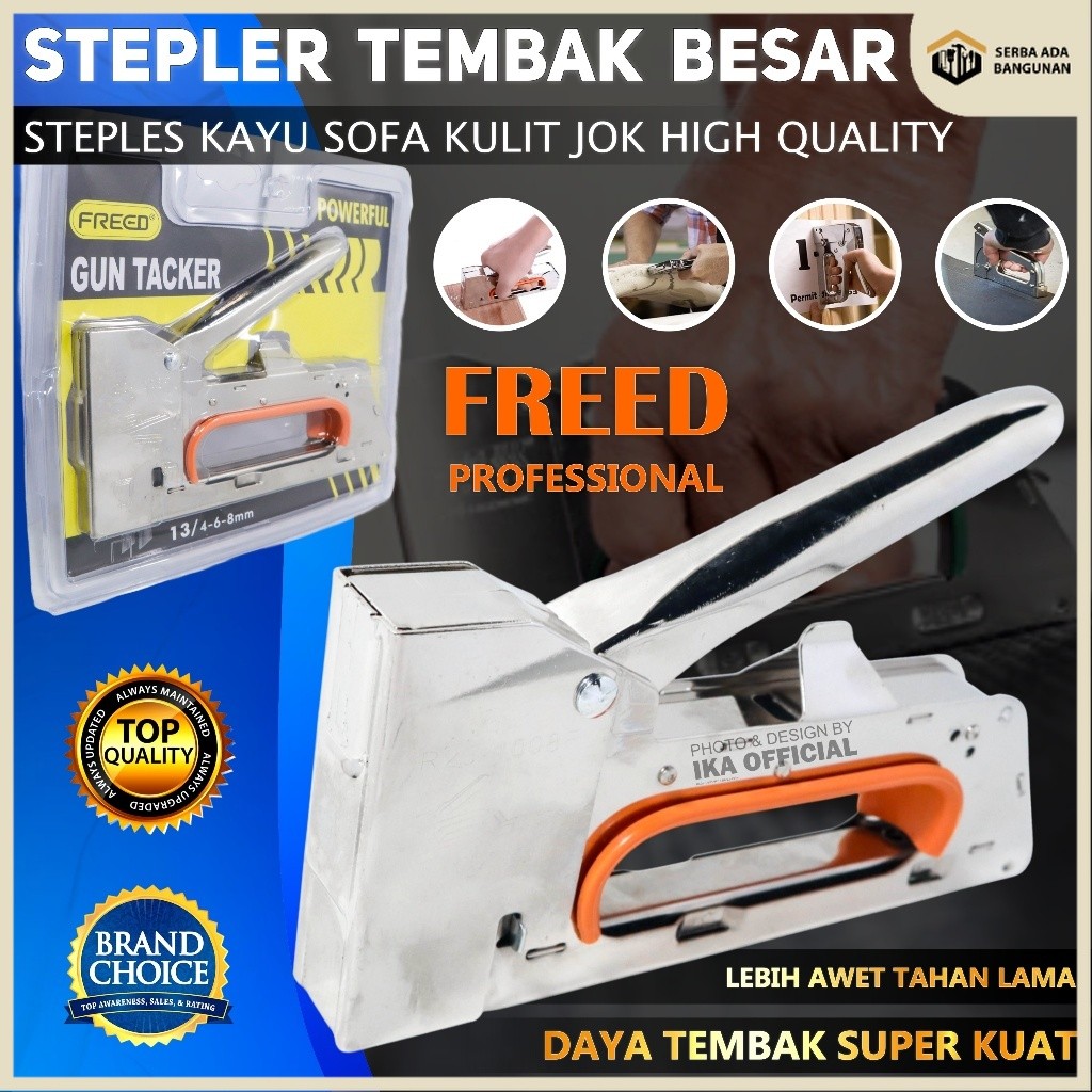 

FREED Staple Gun Tembak 3 in 1 Way ONEWAY Jok Hekter Staples Steples KUAT KOKOH