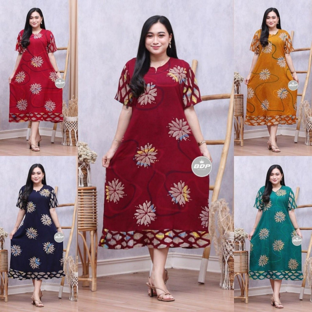 Daster Maura Batik Cap Rayon Grade A Premium Busui Resleting Depan | Daster Kekinian | Daster Viral 